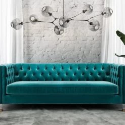 TOV Living Room Rimini Velvet Sofa