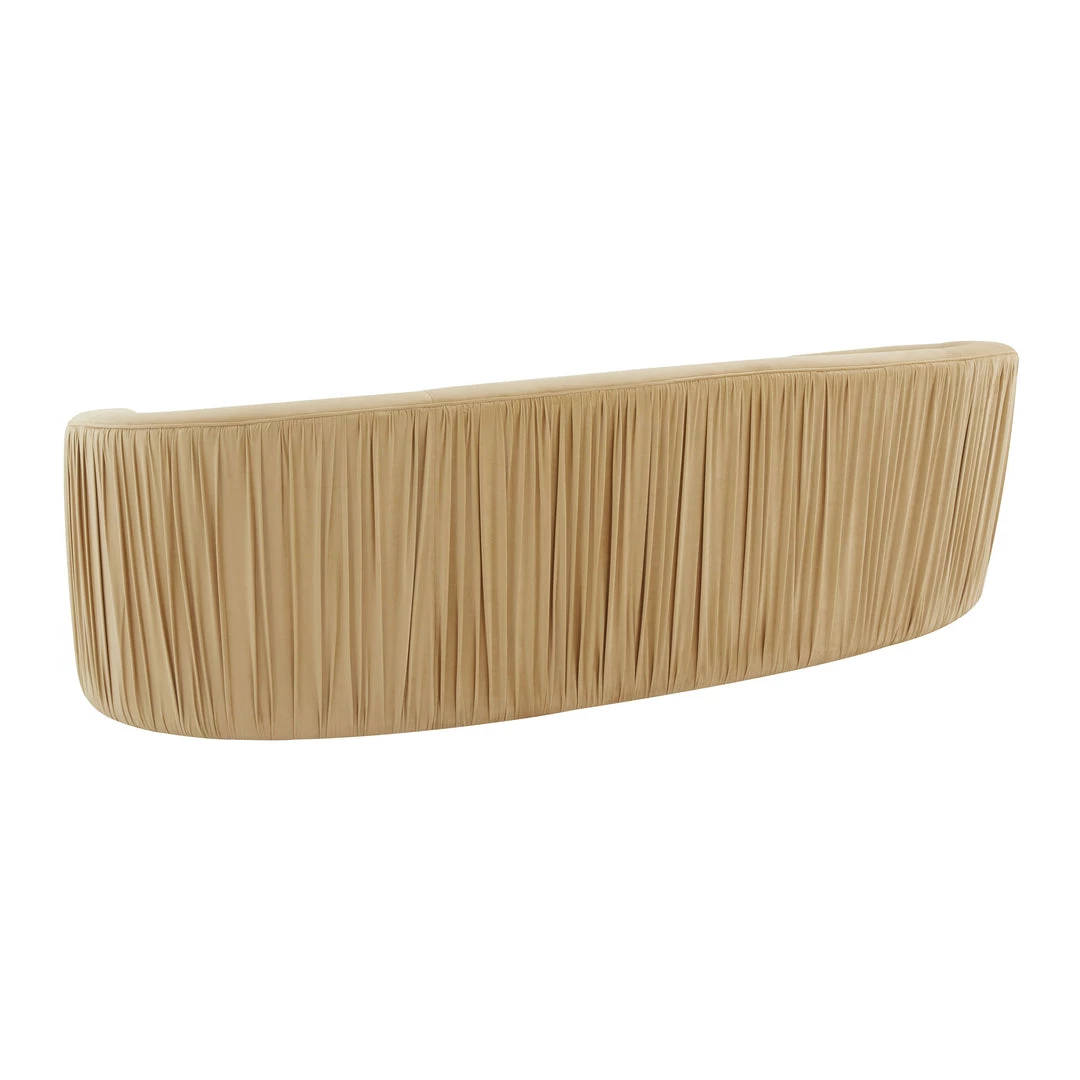 TOV Valerie Pleated Champagne Velvet Sofa