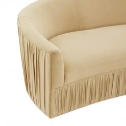 TOV Valerie Pleated Champagne Velvet Sofa