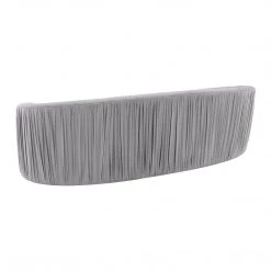 TOV Valerie Pleated Light Grey Velvet Sofa Living Room