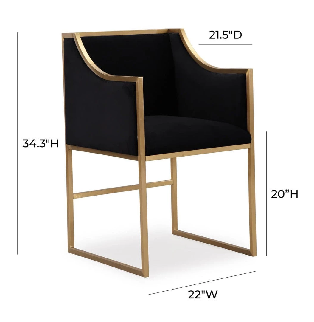 TOV Atara Velvet Gold Chair Dining Room
