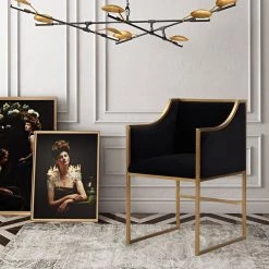 TOV Atara Velvet Gold Chair Dining Room