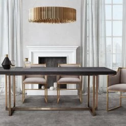 TOV Atara Velvet Gold Chair Dining Room