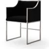 TOV Atara Black Velvet Silver Chair