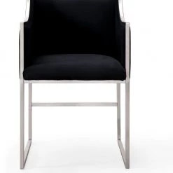 TOV Atara Black Velvet Silver Chair