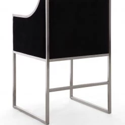 TOV Atara Black Velvet Silver Chair