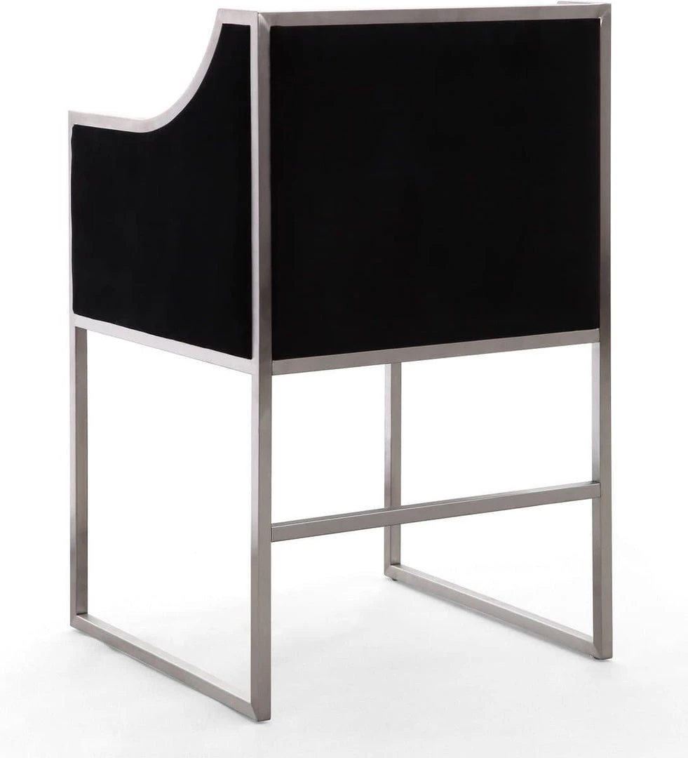 TOV Atara Black Velvet Silver Chair