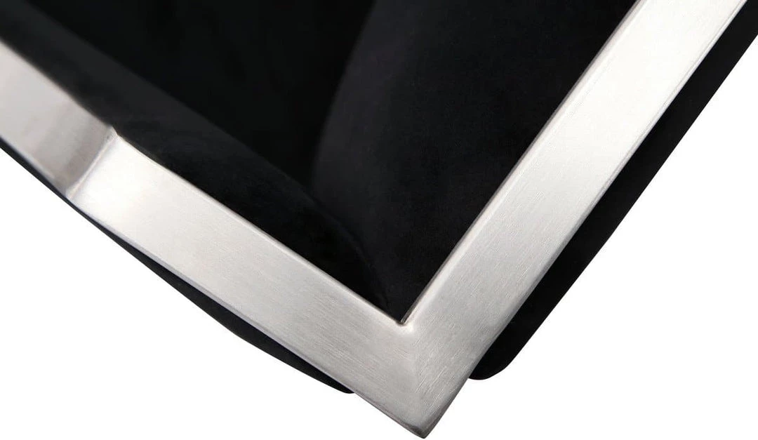 TOV Atara Black Velvet Silver Chair