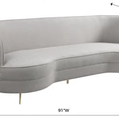 TOV Flare Cream Chenille Sofa