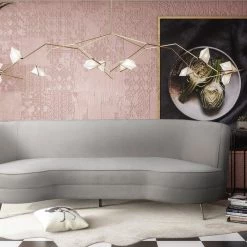 TOV Flare Cream Chenille Sofa