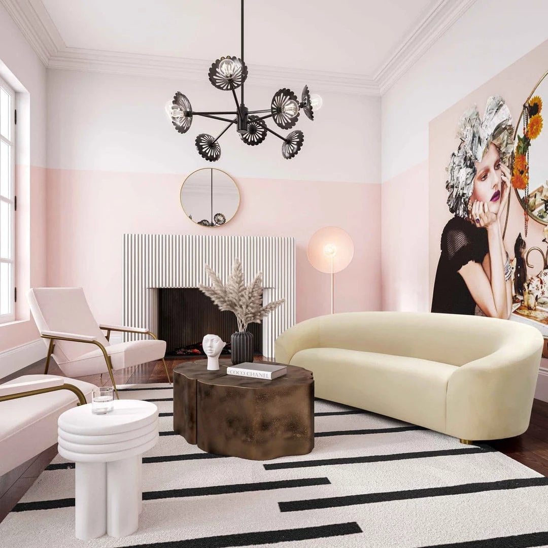 TOV Serenity Velvet Sofa Living Room