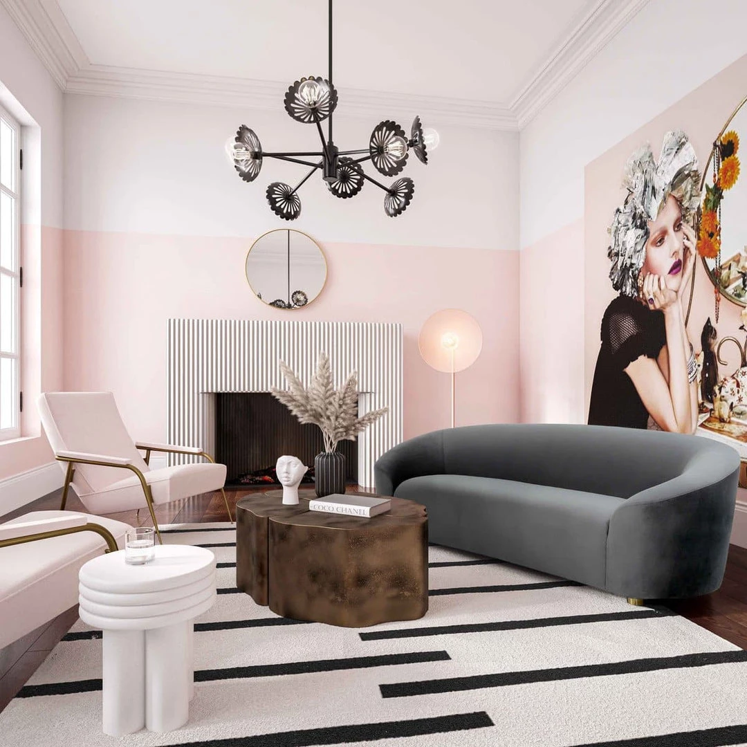 TOV Serenity Velvet Sofa Living Room