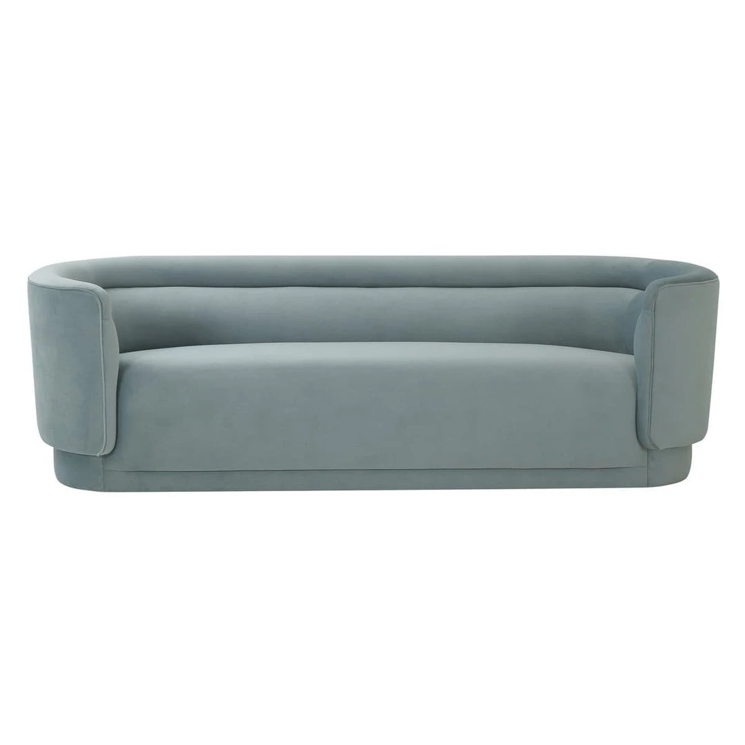 TOV Living Room Macie Sea Blue Velvet Sofa