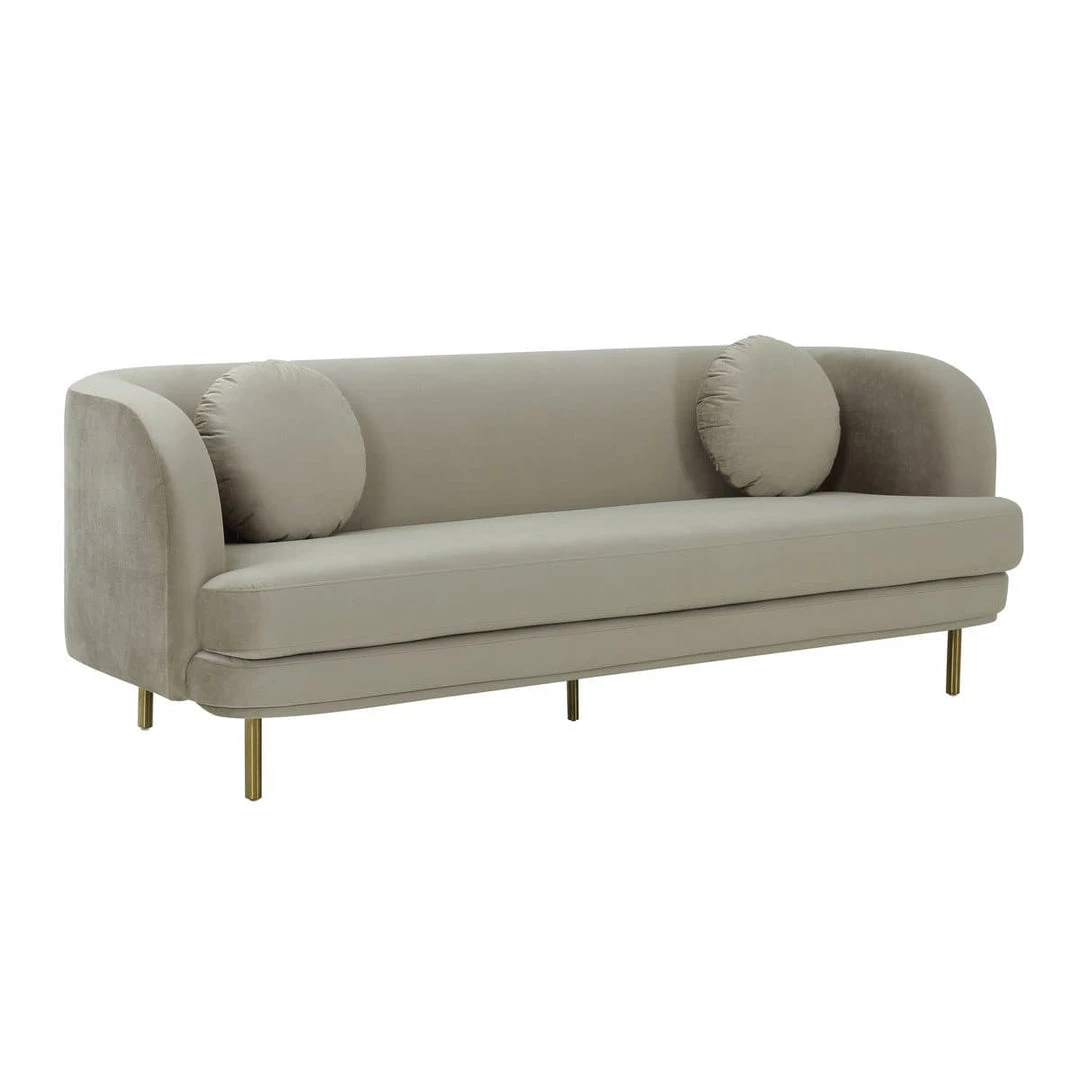 TOV Sariah Alabaster Velvet Sofa