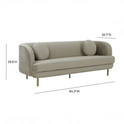 TOV Sariah Alabaster Velvet Sofa