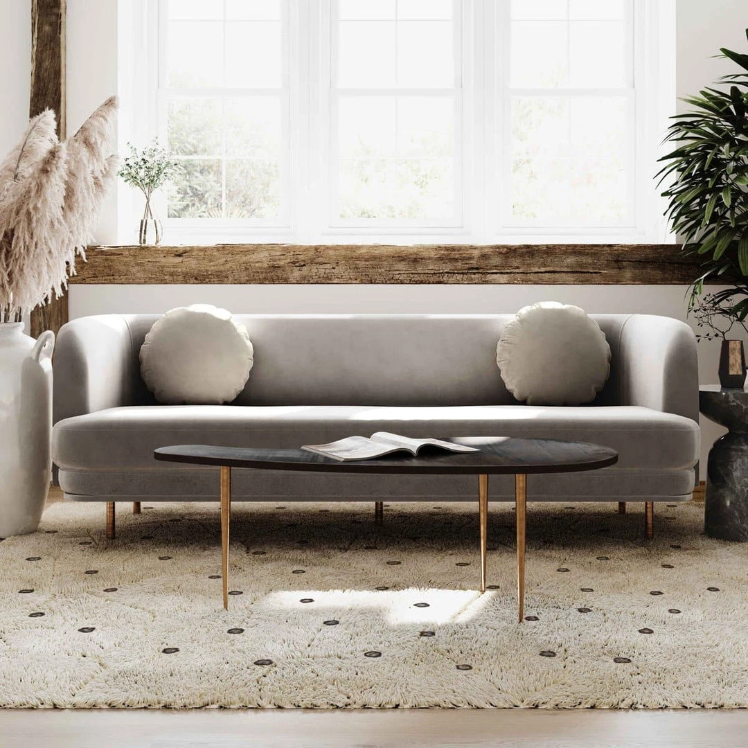 TOV Sariah Alabaster Velvet Sofa