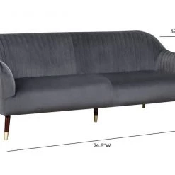TOV Living Room Natalia Velvet Sofa