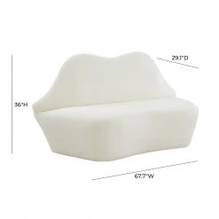 TOV Sofa & Loveseat Lips Velvet Settee