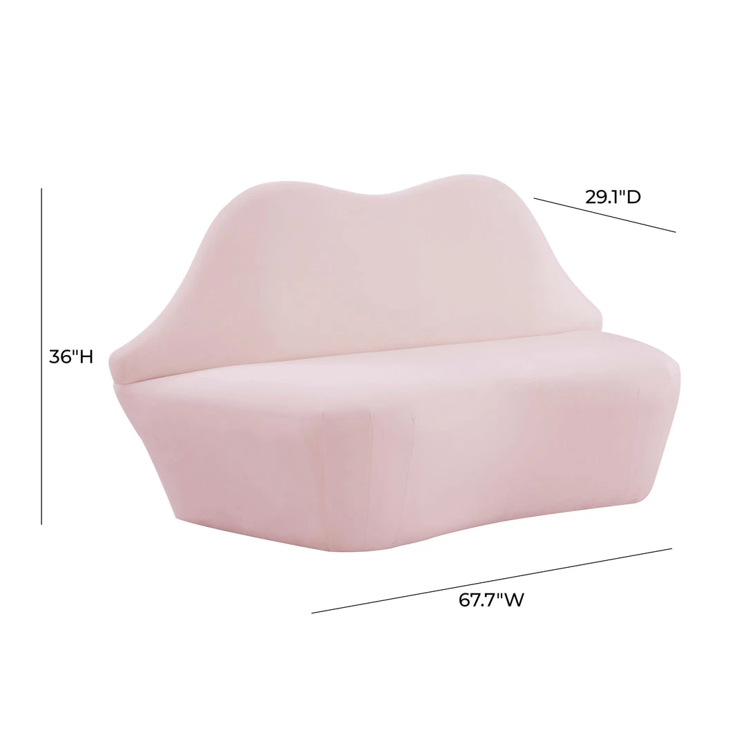 TOV Sofa & Loveseat Lips Velvet Settee