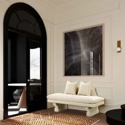 TOV Living Room Hyde Velvet Pedestal Sofa