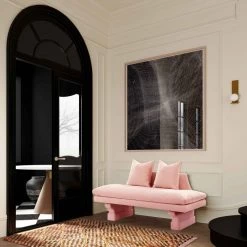 TOV Living Room Hyde Velvet Pedestal Sofa