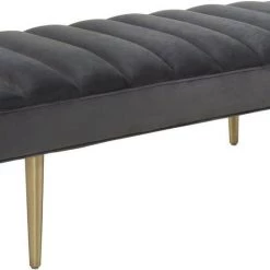 TOV Jax Grey Velvet Bench