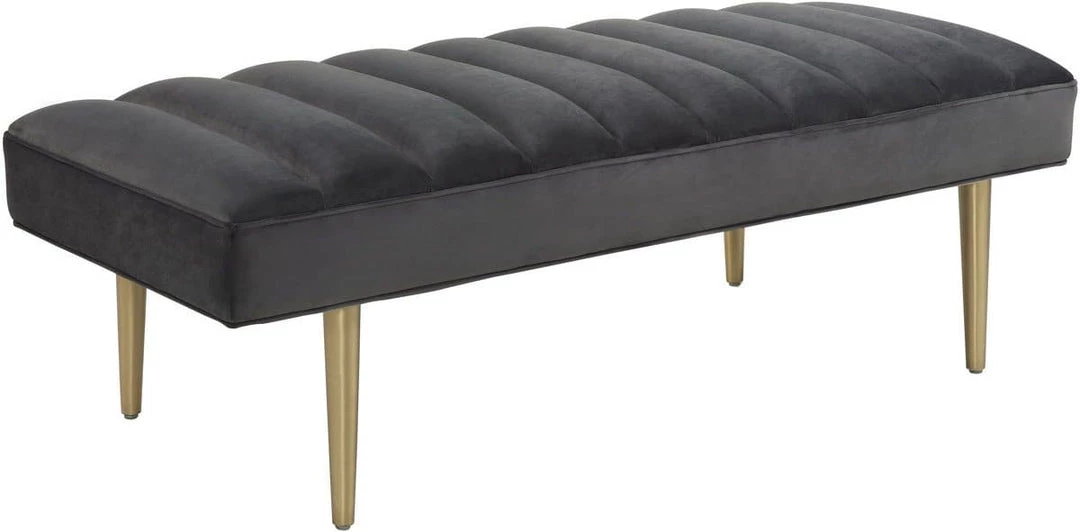 TOV Jax Grey Velvet Bench