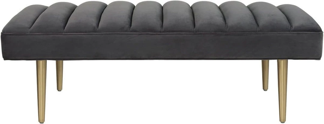 TOV Jax Grey Velvet Bench