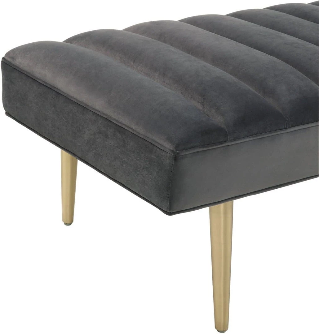 TOV Jax Grey Velvet Bench