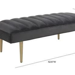 TOV Jax Grey Velvet Bench