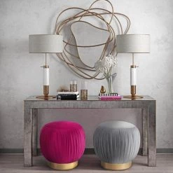 TOV Tulip Velvet Ottoman