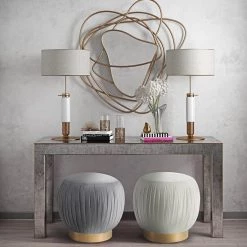 TOV Tulip Velvet Ottoman