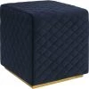 TOV Kent Navy Velvet Ottoman Bedroom