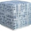 TOV Kent Blue Textured Velvet Ottoman