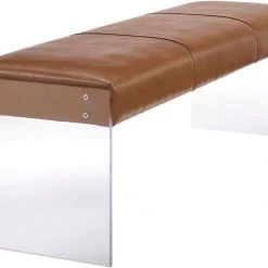 TOV Envy Leather Acrylic Bench