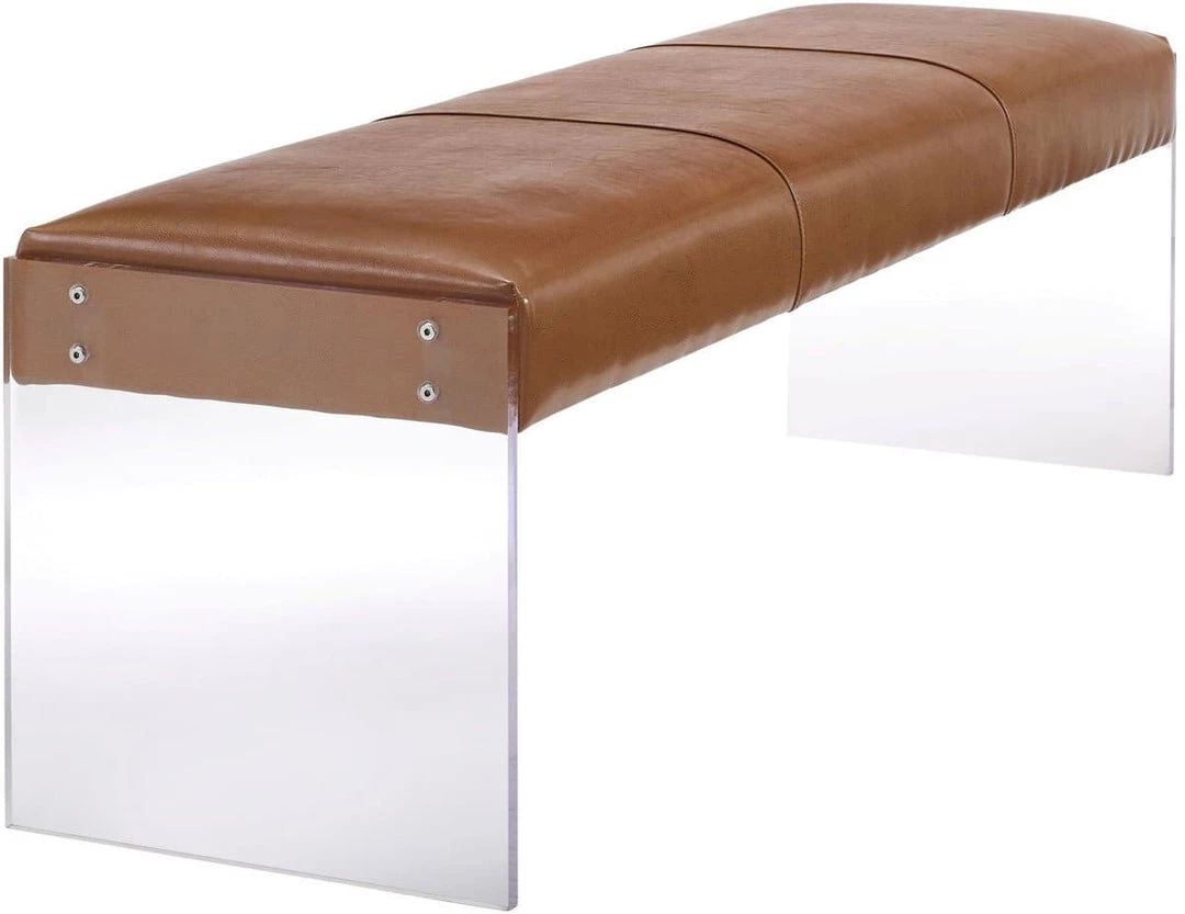 TOV Envy Leather Acrylic Bench