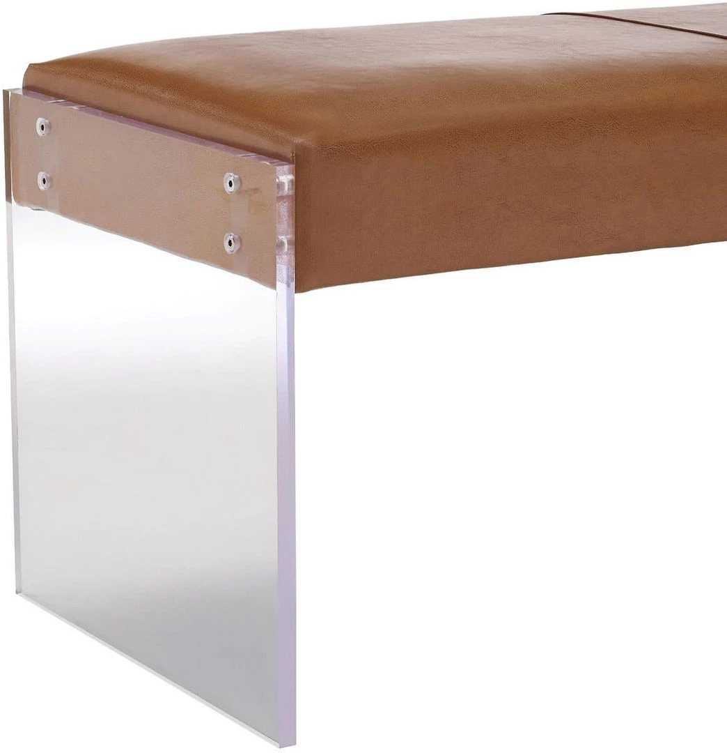 TOV Envy Leather Acrylic Bench