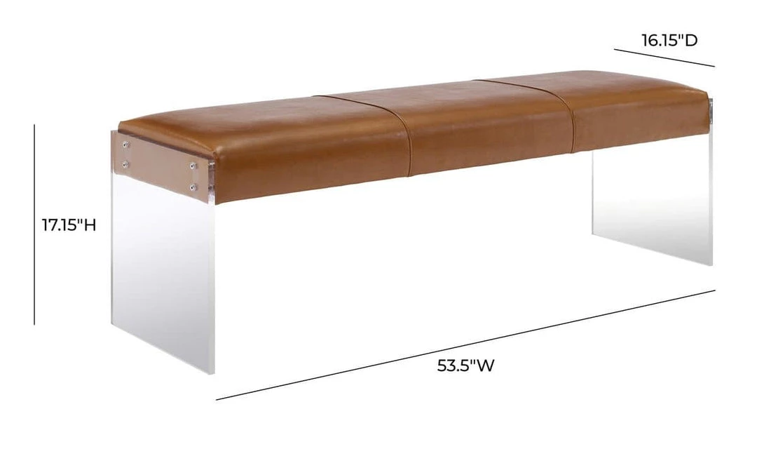 TOV Envy Leather Acrylic Bench