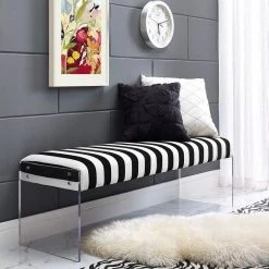 TOV Envy Paris Velvet/Acrylic Bench Bedroom