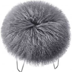 TOV Zelda Grey Sheepskin Bench Bedroom