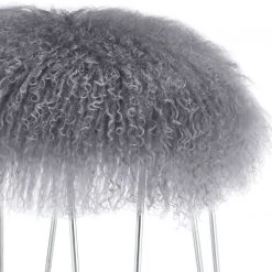 TOV Zelda Grey Sheepskin Bench Bedroom