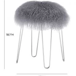 TOV Zelda Grey Sheepskin Bench Bedroom