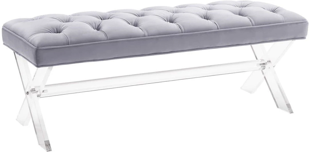 TOV Claira Lucite Bench Bedroom