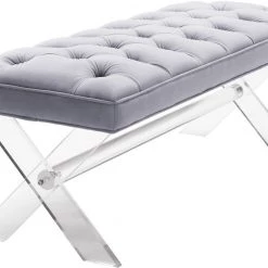 TOV Claira Lucite Bench Bedroom