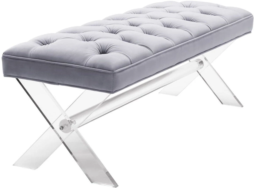 TOV Claira Lucite Bench Bedroom