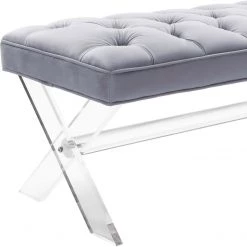 TOV Claira Lucite Bench Bedroom