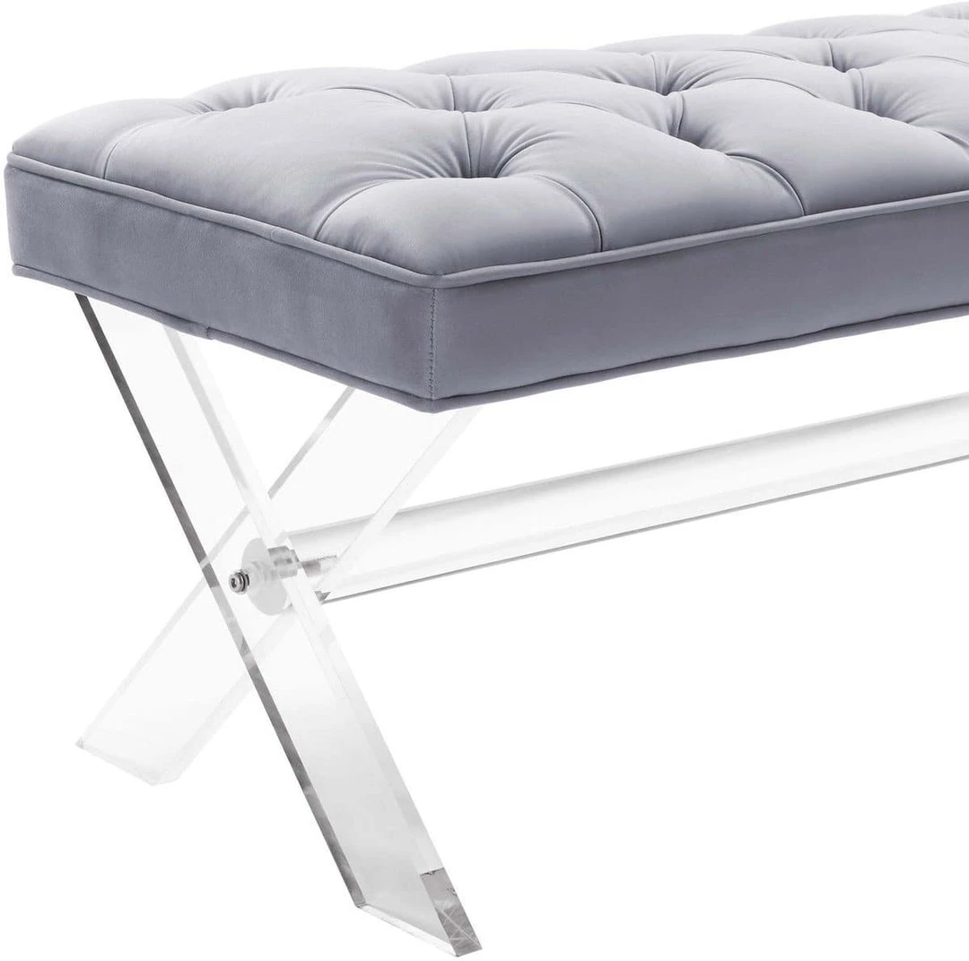 TOV Claira Lucite Bench Bedroom