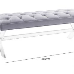 TOV Claira Lucite Bench Bedroom