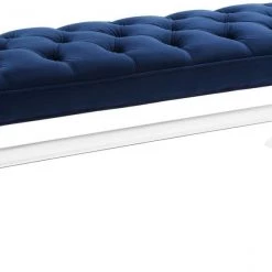 TOV Claira Lucite Bench Bedroom