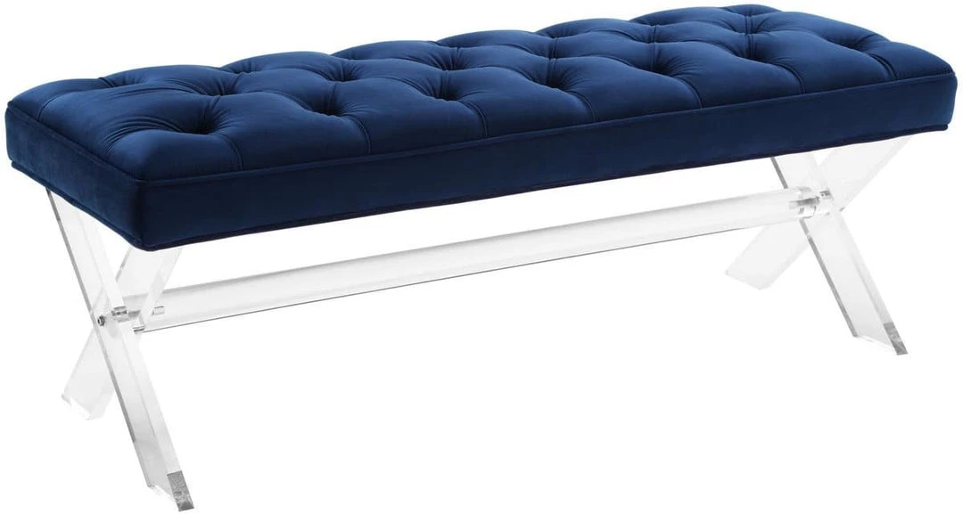 TOV Claira Lucite Bench Bedroom